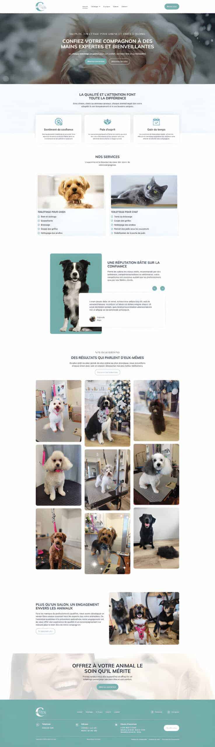 Aperçu du site web du salon de toilettage Câ-Lyne.