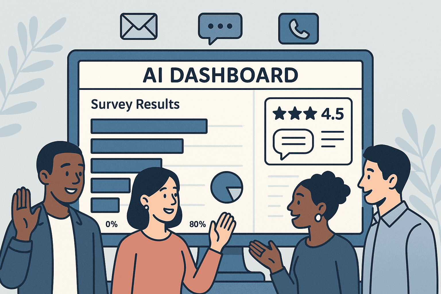 AI platform analyzing survey and feedback responses from multiple channels.