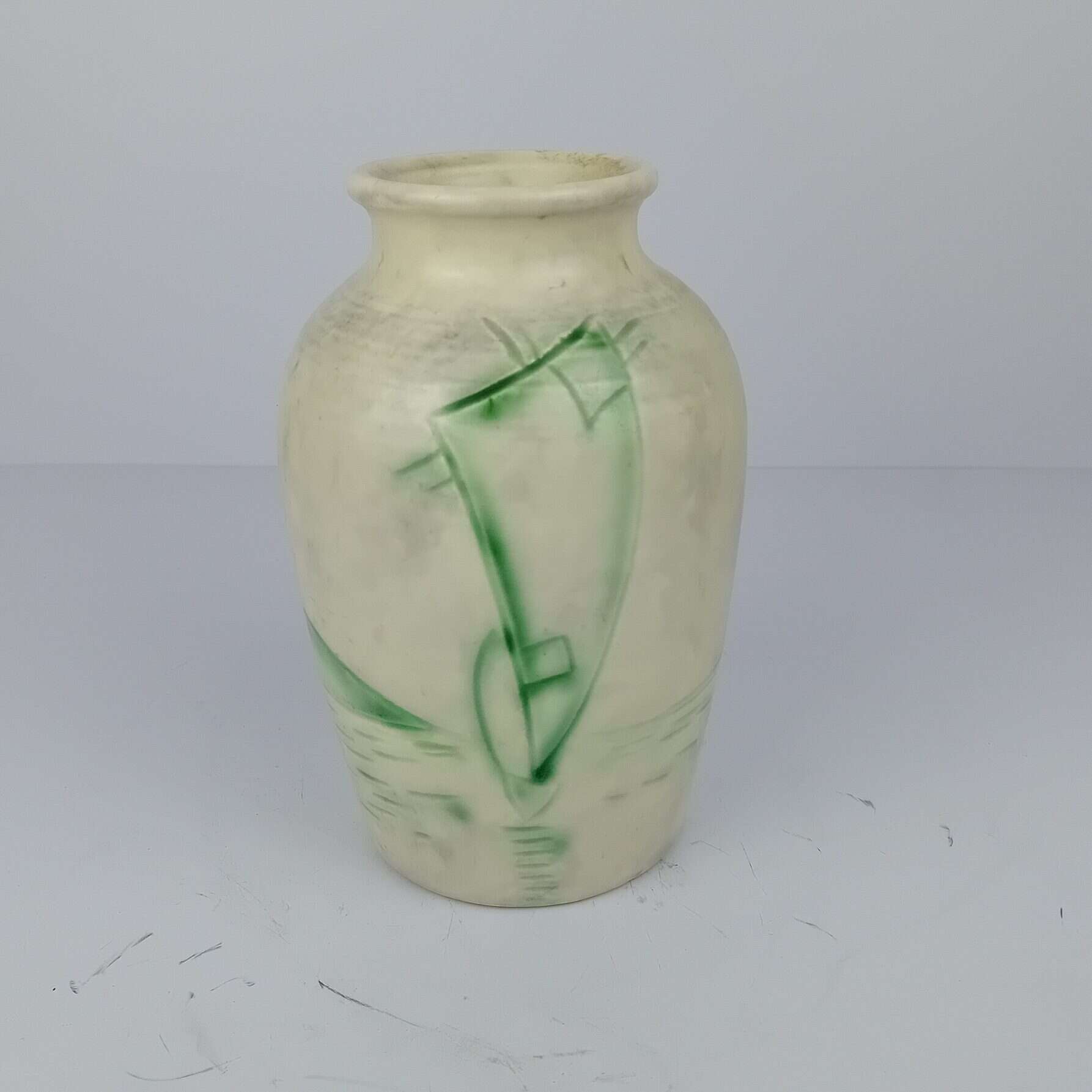 Radford Sgraffito Vase with Stylised Yacht Design 1930's - Image 5