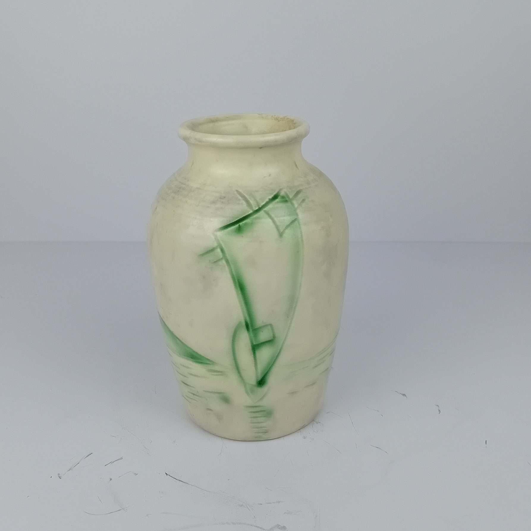 Radford Sgraffito Vase with Stylised Yacht Design 1930's - Image 4