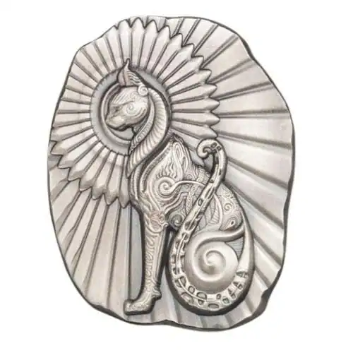 5oz Silver Bar - Argentia Egyptian Cat - Image 3