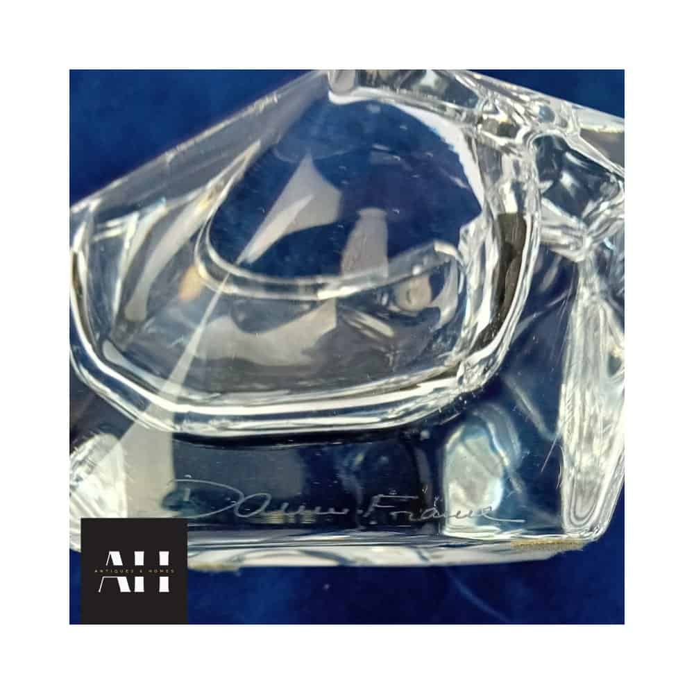 Daum Glass Mid-Century Crystal Ashtray — Signed, 1960s–70s - Image 4