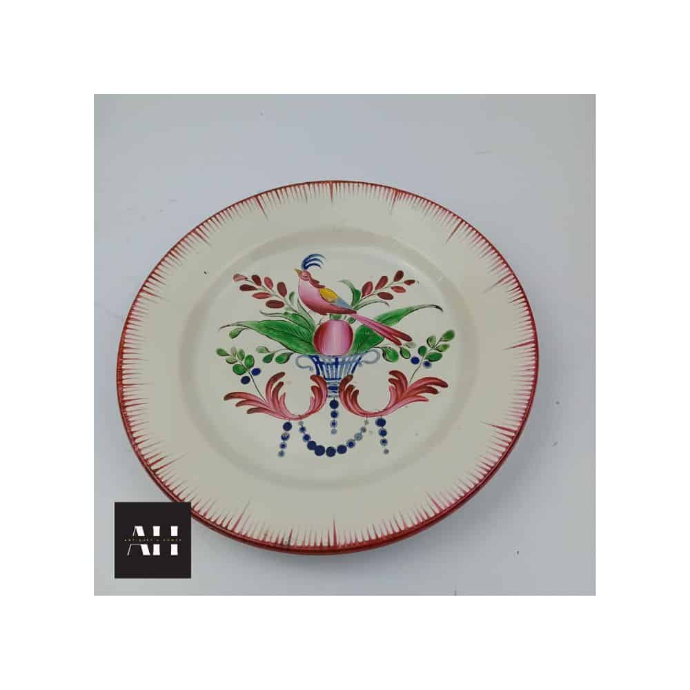 19th-Century French Faience Plate - Exotic Bird Motif - Image 4
