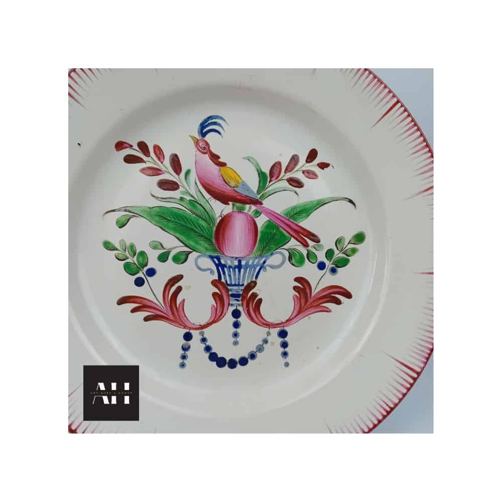 19th-Century French Faience Plate - Exotic Bird Motif - Image 5