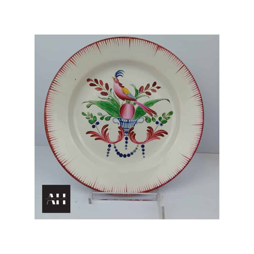 19th-Century French Faience Plate - Exotic Bird Motif - Image 2