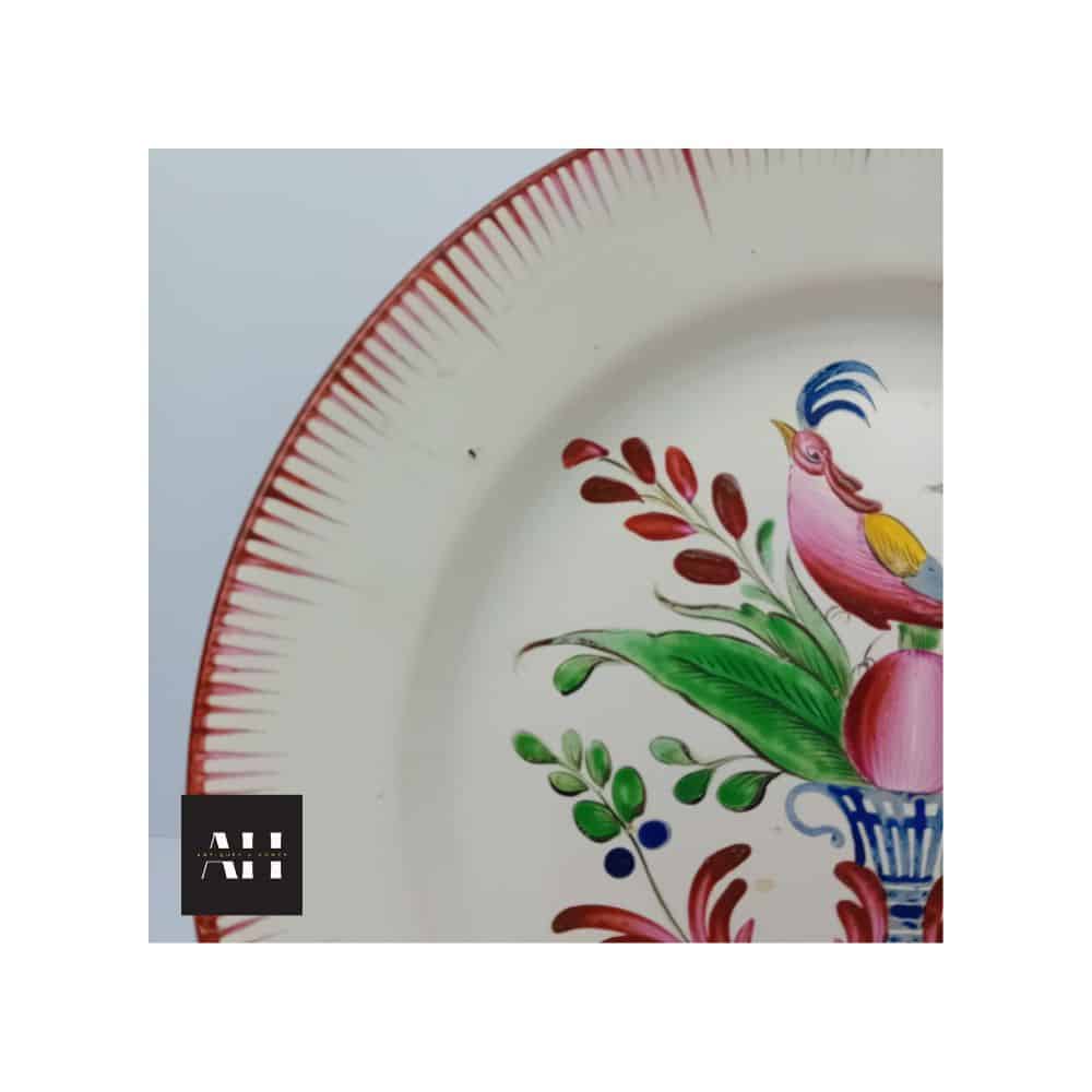 19th-Century French Faience Plate - Exotic Bird Motif - Image 3