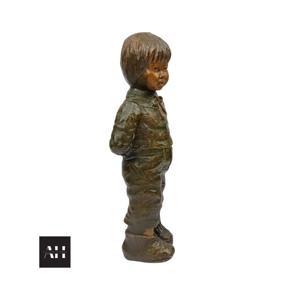 Geert Kunen Sculpture, Handmade Ceramic Clay Boy Figure - Image 5