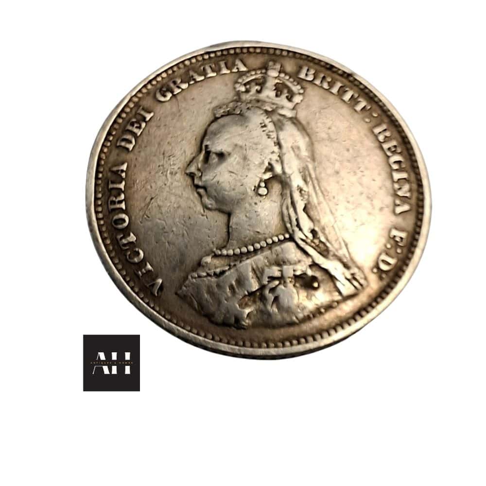 1887 Shilling Coin Queen Victoria Jubilee Head - Image 2