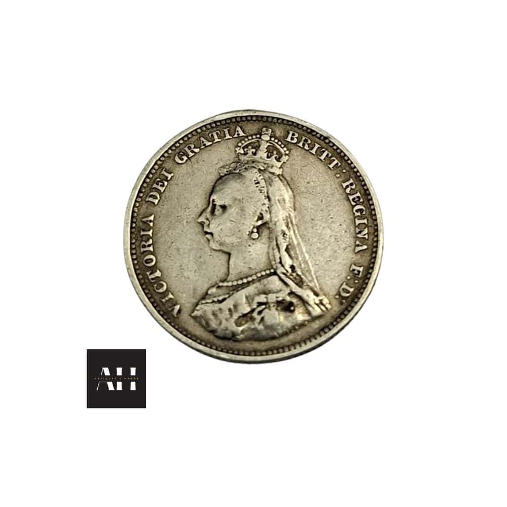 1887 Shilling Coin Queen Victoria Jubilee Head - Image 4