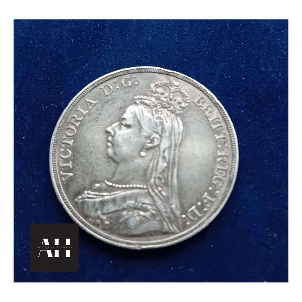 1889 Silver Crown, Queen Victoria Jubilee Head, Nice Grade - Image 4
