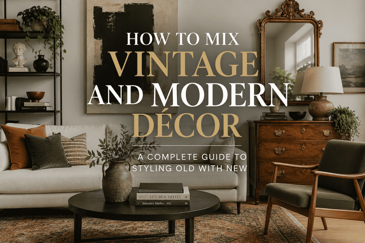 How to mix vintage and modern décor in a stylish living room with antique furniture and contemporary pieces