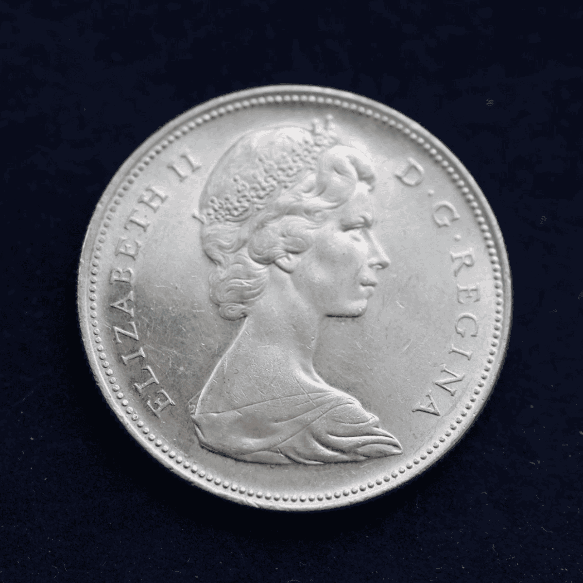 1966 Canadian Silver Dollar – Queen Elizabeth II Voyageur Coin - Image 3