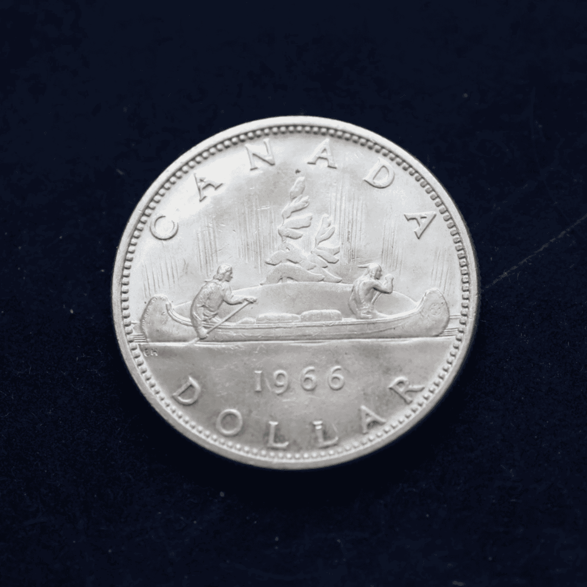 1966 Canadian Silver Dollar – Queen Elizabeth II Voyageur Coin - Image 4