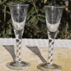 Clear bowl detail of Michael James Hunter studio glass wine glass