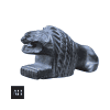 Antique hand carved stone lion pyrogene with match striker grooves and cigarette rest