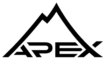 Apex Laboratory logo with mountain graphic and modern text design for scientific testing.