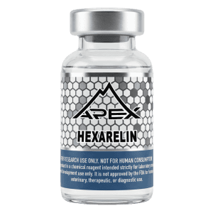 Hexarelin lyophilized research peptide vial — Apex Laboratory