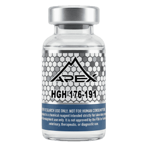HGH Fragment 176-191 lyophilized research peptide vial — Apex Laboratory