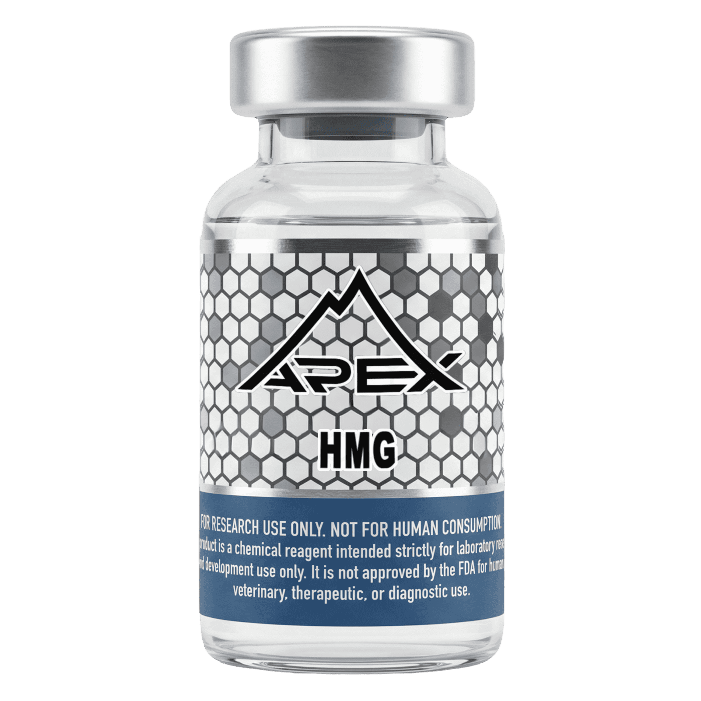 HMG (human menopausal gonadotropin) RUO research reagent container — Apex Laboratory