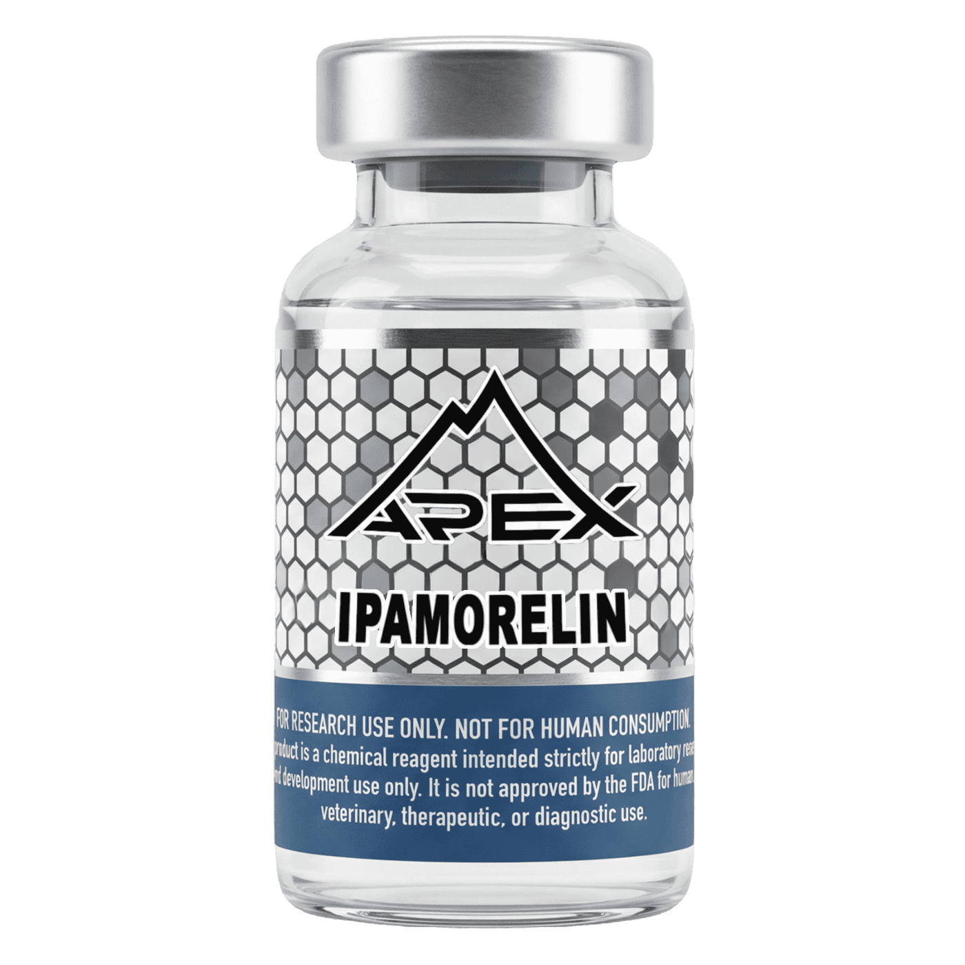 Ipamorelin lyophilized research peptide vial — Apex Laboratory