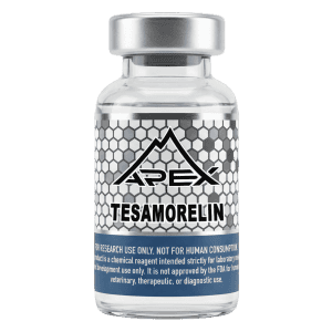 Tesamorelin lyophilized research peptide vial — Apex Laboratory