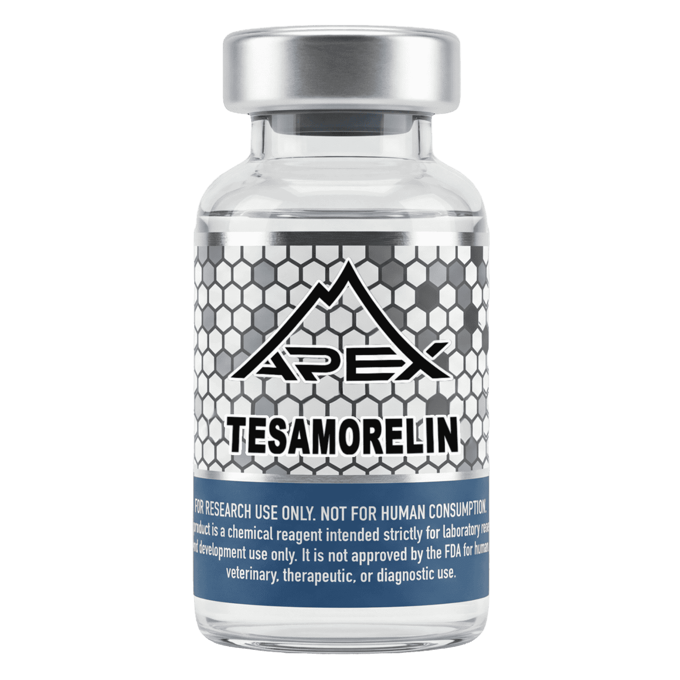 Tesamorelin lyophilized research peptide vial — Apex Laboratory