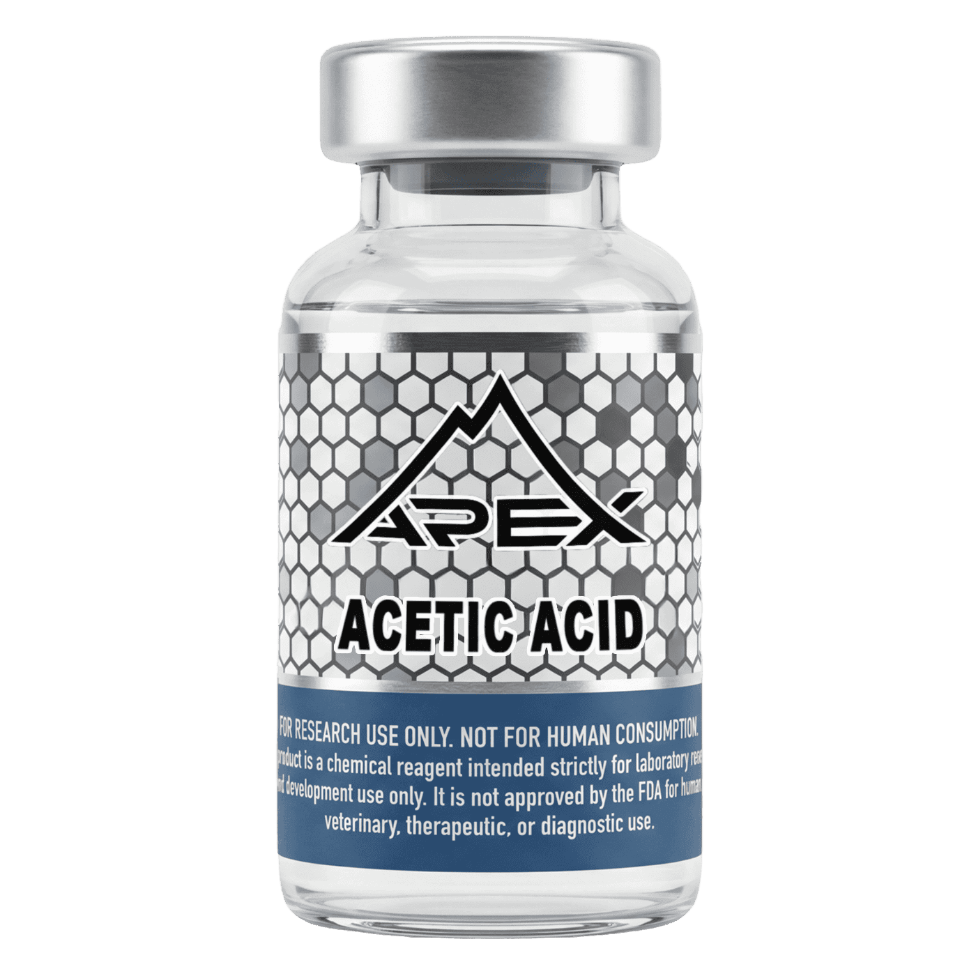 Acetic Acid Solution 1% (10ml) sterile research solvent vial — Apex Laboratory