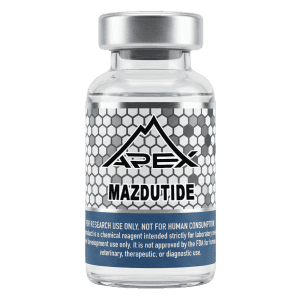 Mazdutide 10mg lyophilized research peptide vial — Apex Laboratory