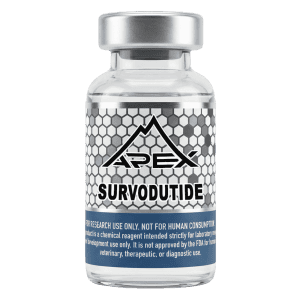 Survodutide 10mg lyophilized research peptide vial — Apex Laboratory