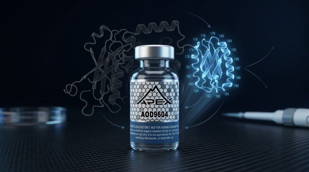 AOD9604 modified hGH fragment 176-191 research peptide with growth hormone structure — Apex Laboratory