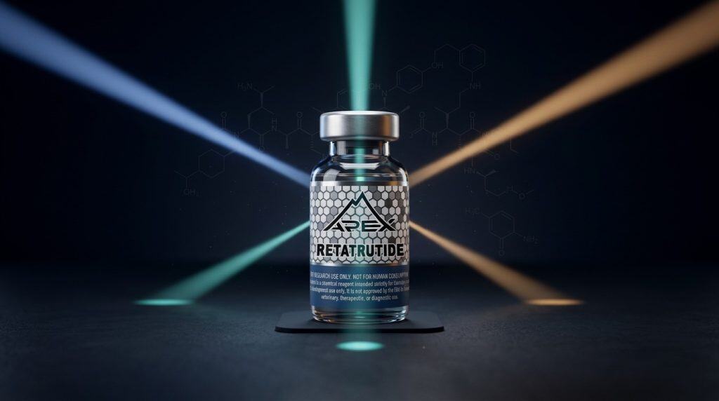 Retatrutide triple receptor agonist research peptide — GIP GLP-1 glucagon mechanism — Apex Laboratory