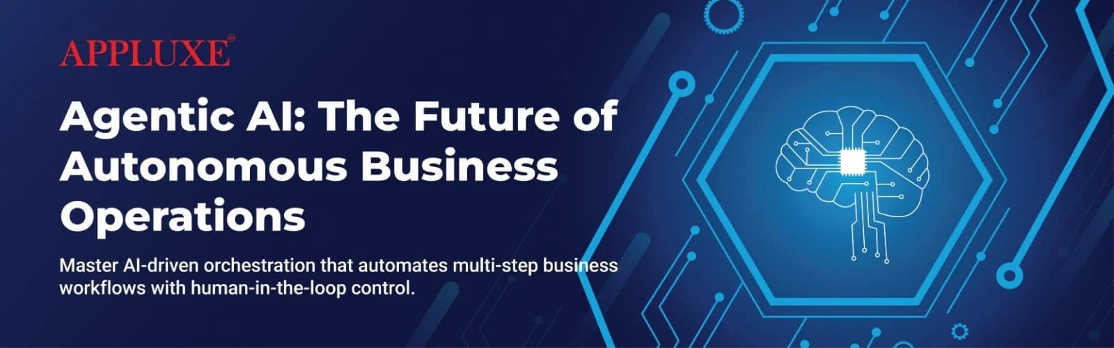 Appluxe Agentic AI: Autonomous business operations with human-in-the-loop control.