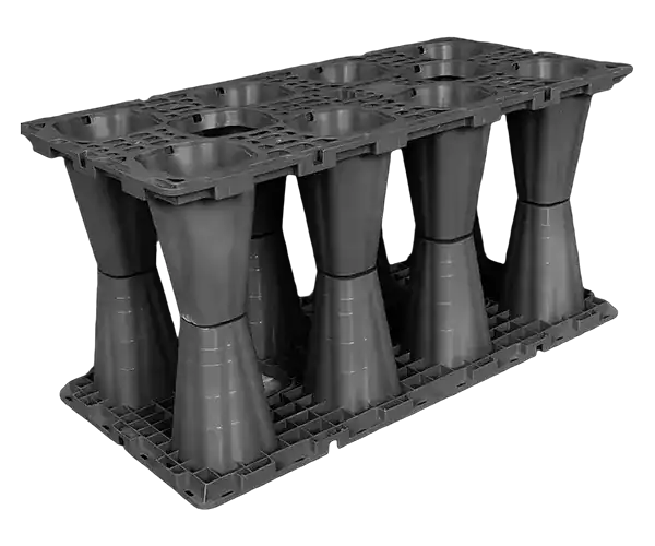 Heavy-duty modular geocellular tanks for deep underground stormwater detention