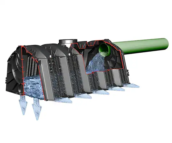 Open-bottom leaching chambers for septic drain fields and linear drainage