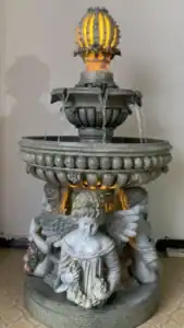 Elegant marble tiered fountain for formal landscape settings
