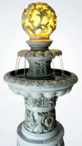 Contemporary basalt column water feature set for zen gardens
