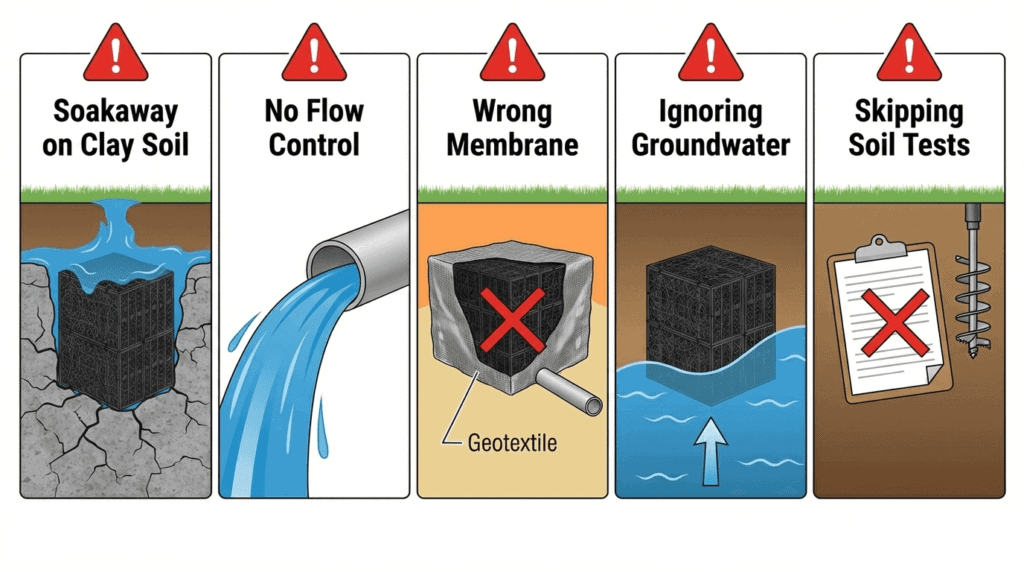 Five common installation mistakes when choosing between soakaway and attenuation systems