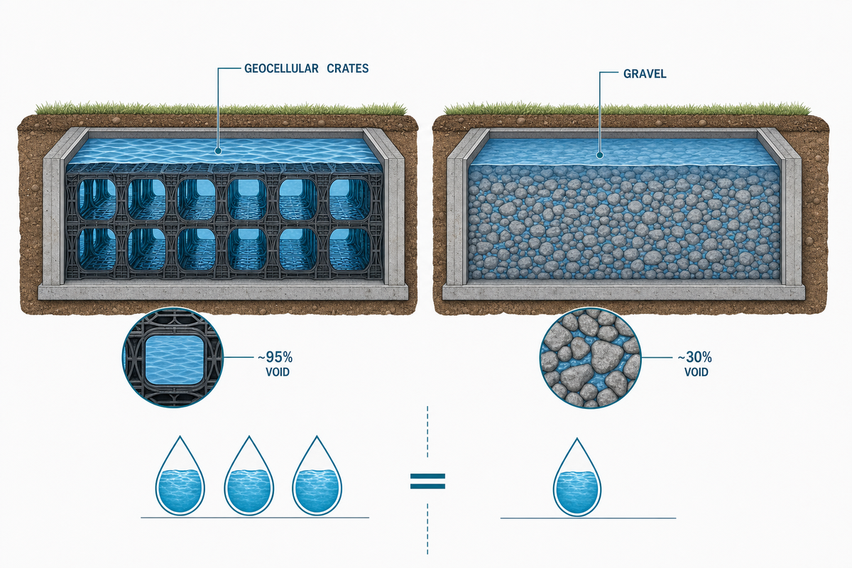 Drainage Crate Specs, Void Ratio, Sizes & Materials — AQUA RainWater Solutions