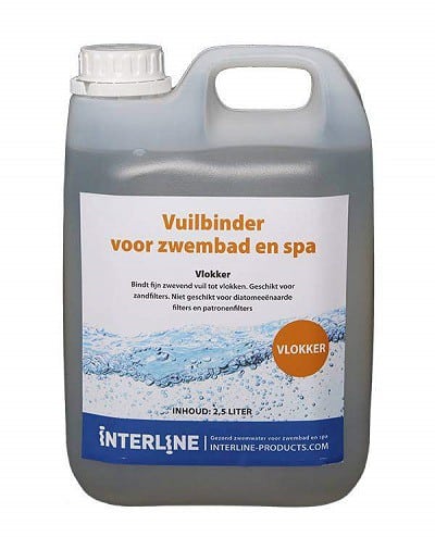 Vuilbinder voor zwembad en spa, 2,5 liter flessen.