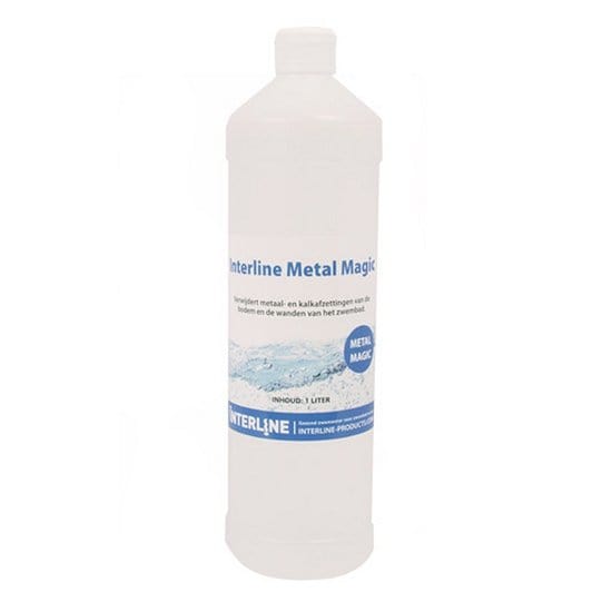 Fles Interline Metal Magic zwembadreiniger, 1 liter.