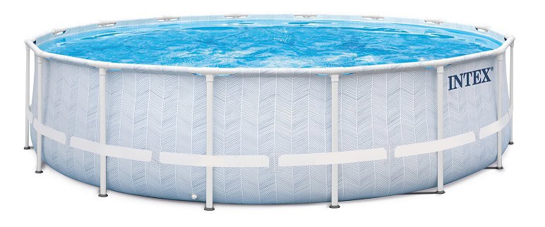 Rond frame zwembad gevuld met water