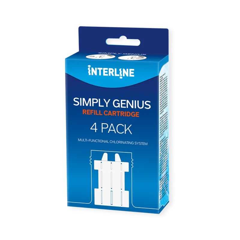 Interline chloorcartridge navulling vier stuks.