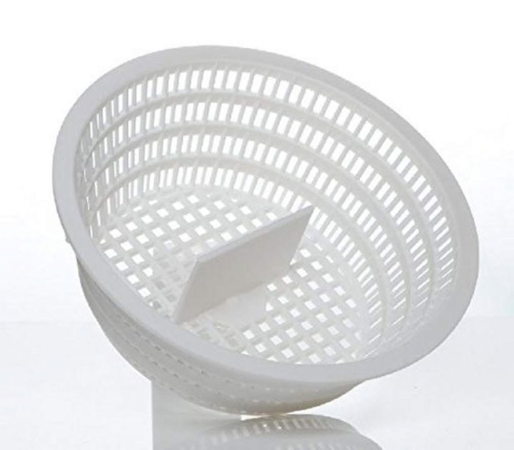 Witte plastic vergiet met roosterpatroon