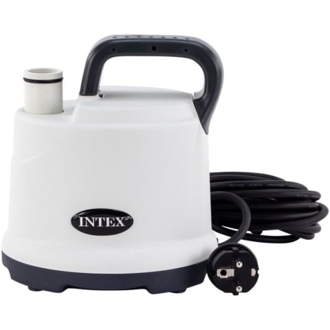 Witte dompelpomp met handvat en kabels