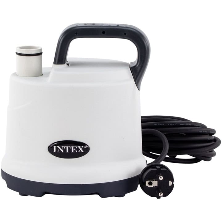 Witte dompelpomp met handvat en kabels