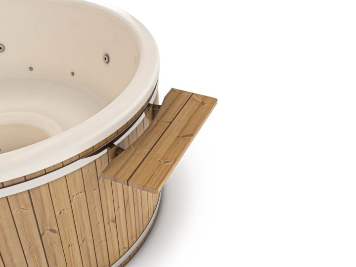 Houten hot tub met tafelblad en jets