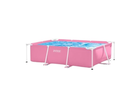 Roze rechthoekig zwembad met water