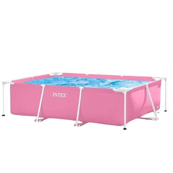 Roze rechthoekig zwembad met water