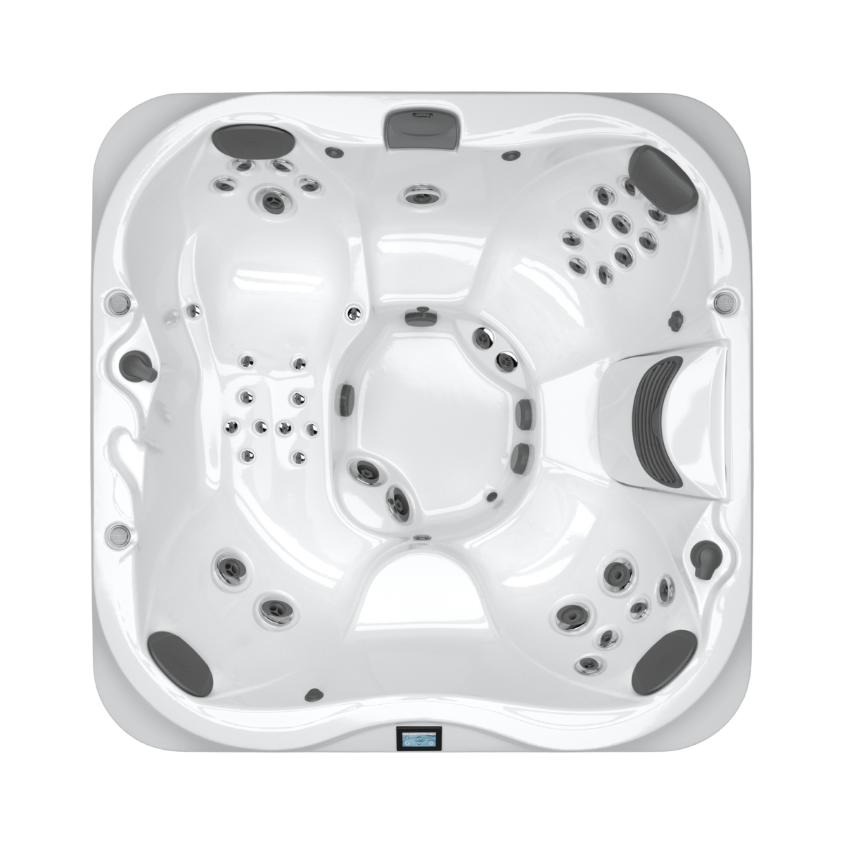 Bovenaanzicht van een moderne witte jacuzzi