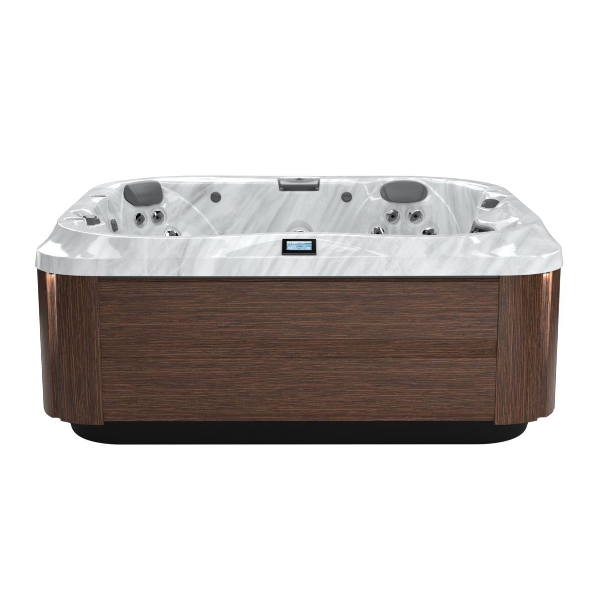 Luxe jacuzzi met houten afwerking en jets
